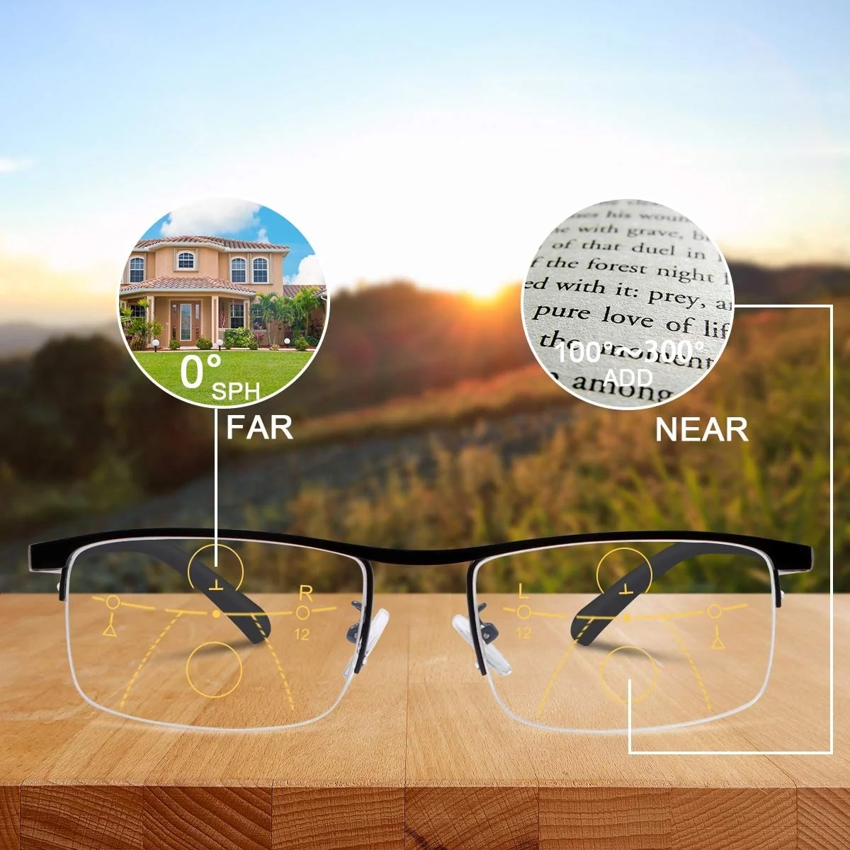 Multi-Focal Glasses Photochromic Eyewear Progressive Reading - Image 4